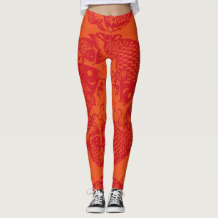 Leggings Guêtres asiatiques de Papercut d'art de mode de