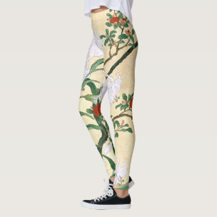 Leggings Guêtres asiatiques d'impression de fleurs de lis