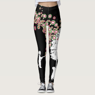 Leggings guêtres banksy de noir de style de graffiti de