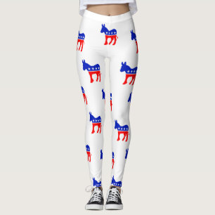 Leggings Guêtres blanches de symbole d'âne de Démocrate