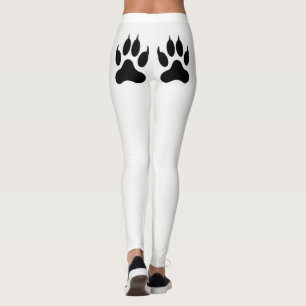 Leggings Guêtres blanches d'empreinte de patte