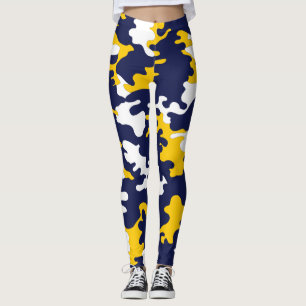 Leggings Guêtres bleues, blanches, jaunes de Camo