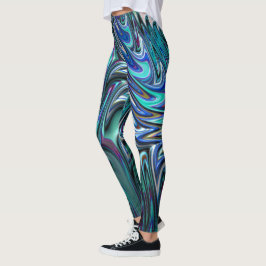 Leggings Guêtres bleues de remous de fractale