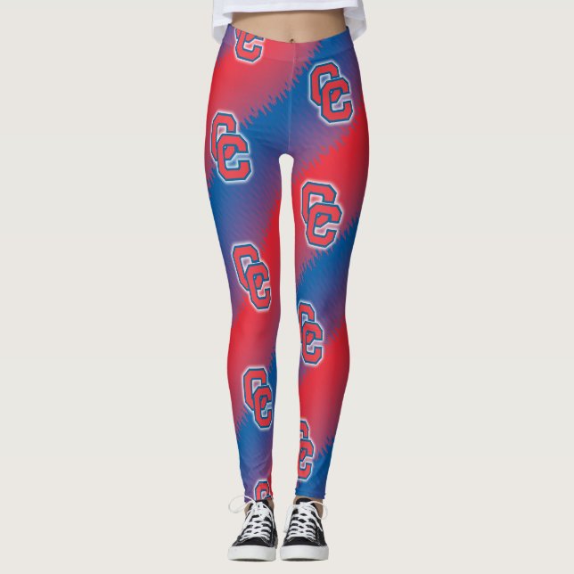 Leggings Guêtres (CC) rouges et bleues de Cherry Creek (Devant)