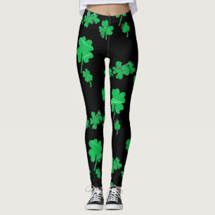 Leggings Guêtres chanceuses de charme de trèfle irlandais