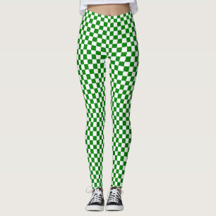 Leggings Guêtres Checkered vertes et blanches