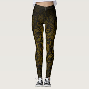 Leggings Guêtres chic d'impression de feuille de Royale