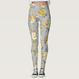 Leggings Guêtres chics minables de rose jaune