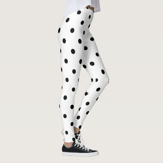 Leggings Guêtres classiques de point de polka - blanc/noir (Droite)