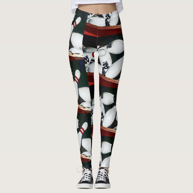 Leggings Guêtres : Collection de sport (bornes de bowling (Devant)