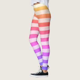 Leggings Guêtres colorées de motif rayé