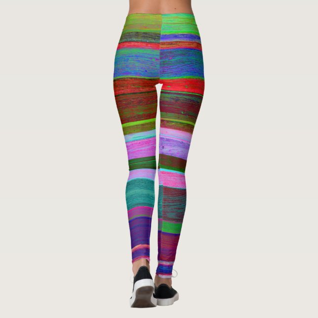 Leggings Guêtres colorées rayées (Dos)
