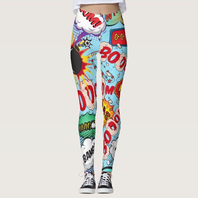 Leggings Guêtres comiques de bruit (Devant)