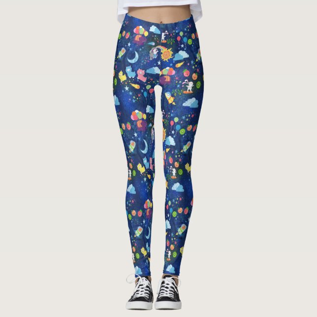 Leggings Guêtres cosmiques de Kawaii (Devant)