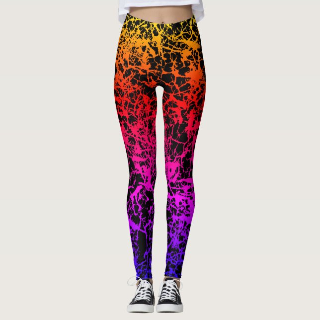 Leggings Guêtres criquées de coucher du soleil (Devant)