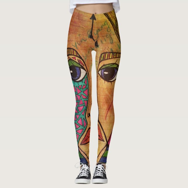 Leggings Guêtres d'art de LuckyPen (Devant)
