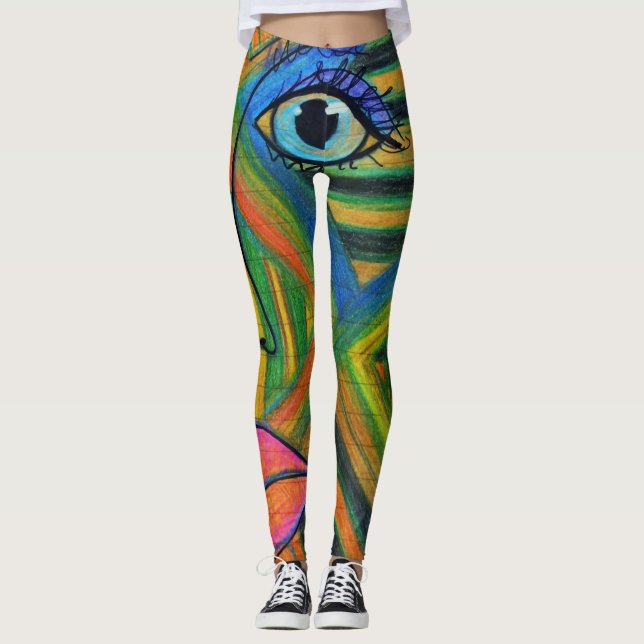 Leggings Guêtres d'art de LuckyPen (Devant)