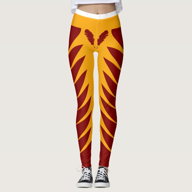 Leggings Guêtres de Bourgogne et d'or (Devant)