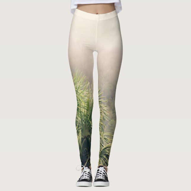 Leggings Guêtres de brouillard de forêt tropicale (Devant)