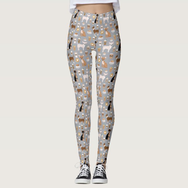 Leggings Guêtres de café de chiwawa - gris (Devant)
