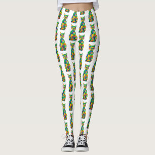 Leggings Guêtres de chat d'arc-en-ciel