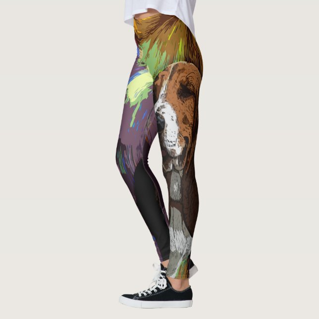 Leggings Guêtres de chien de Basset Hound (Gauche)
