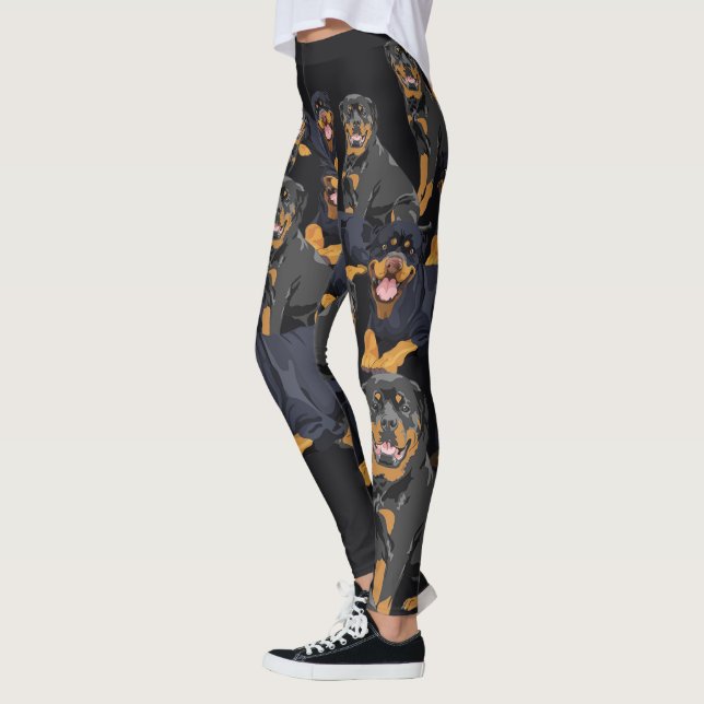 Leggings Guêtres de chien de rottweiler imprimées (Gauche)
