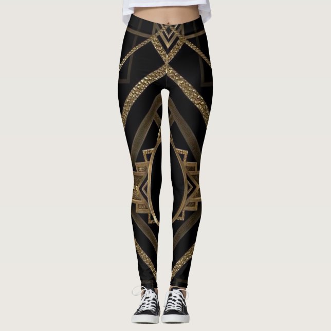 Leggings Guêtres de conception d'art déco (Devant)