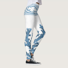 Leggings Guêtres de corail bleues