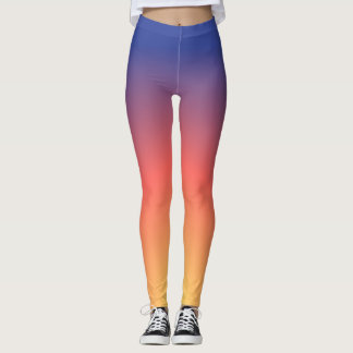Leggings Guêtres de coucher du soleil dans bleu, pourpre,