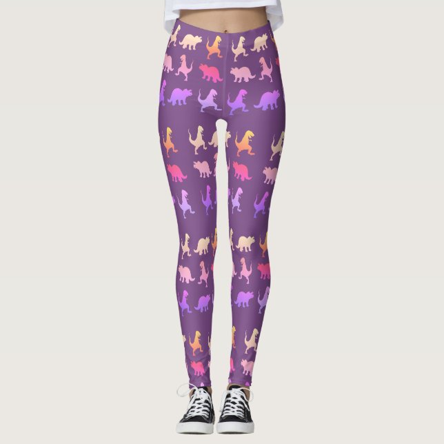 Leggings Guêtres de coutume de dinosaures (Devant)