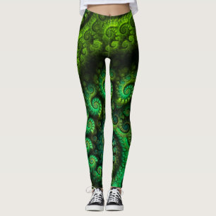 Leggings Guêtres de coutume de fractale d'amour de la terr