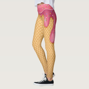 Leggings Guêtres de crème glacée de cône de gaufre