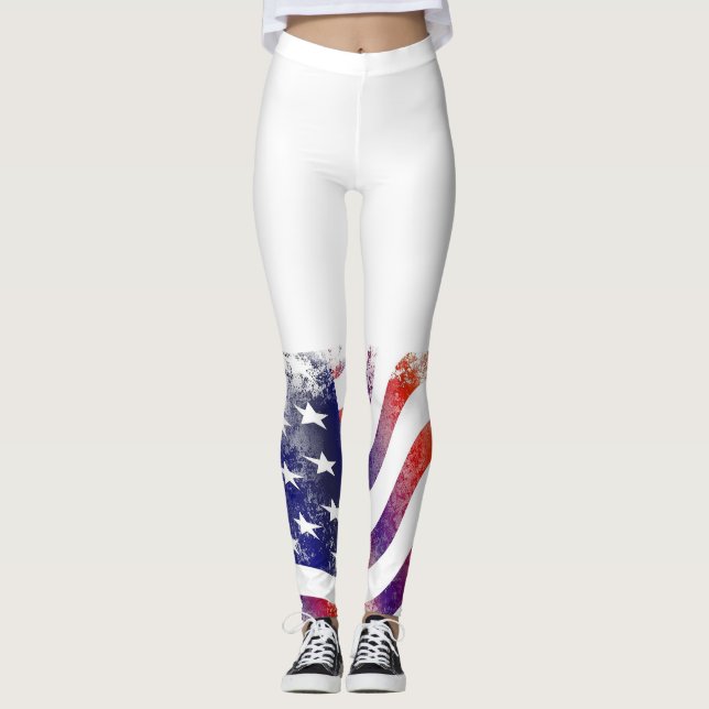 Leggings Guêtres de drapeau américain (Devant)