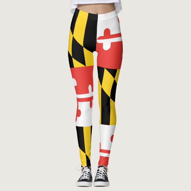 Leggings Guêtres de drapeau du Maryland (Devant)