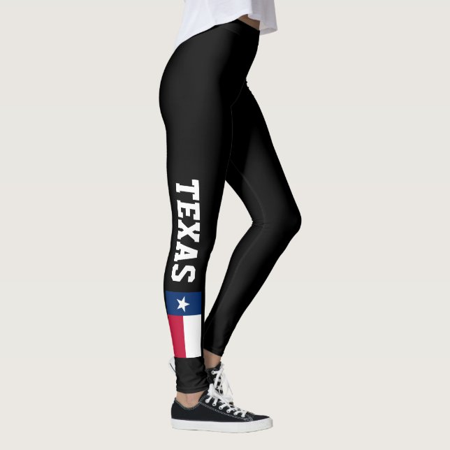 Leggings Guêtres de drapeau du Texas pour le yoga de forme (Droite)
