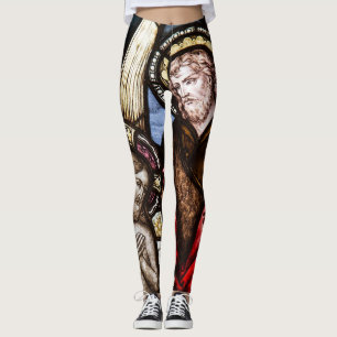 Leggings Guêtres de fenêtre d'église en verre souillé de