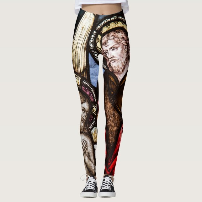 Leggings Guêtres de fenêtre d'église en verre souillé de (Devant)