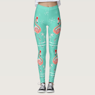 Leggings Guêtres de Flamant rose de Noël