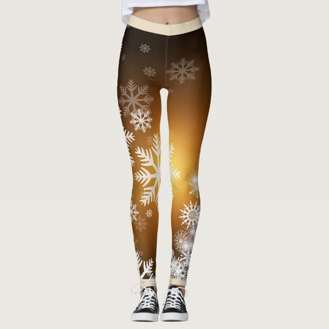 Leggings Guêtres de flocon de neige (Devant)