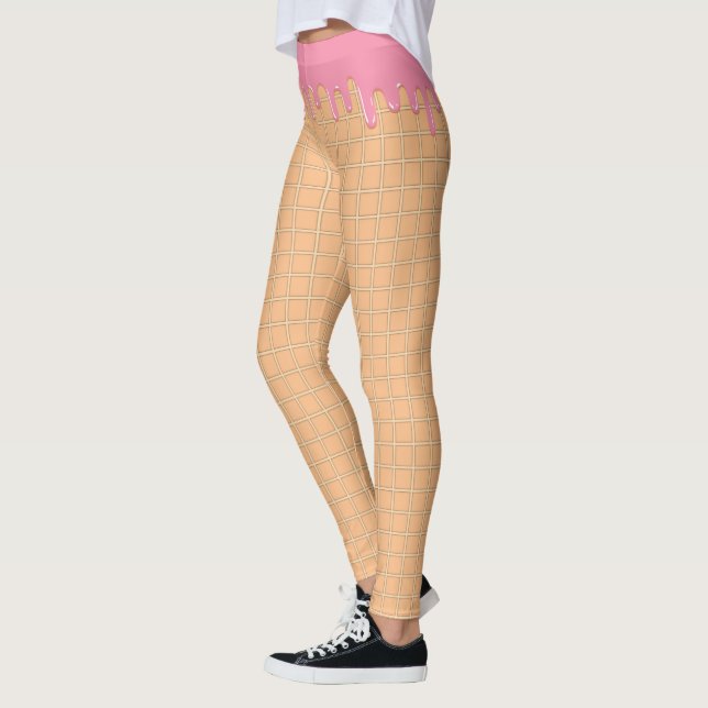 Leggings Guêtres de fonte roses délicieuses de cône de (Gauche)