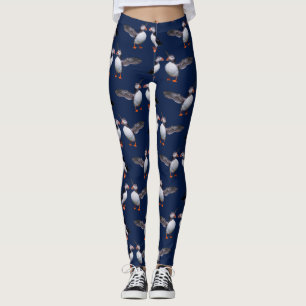 Leggings Guêtres de frénésie de macareux (marine)