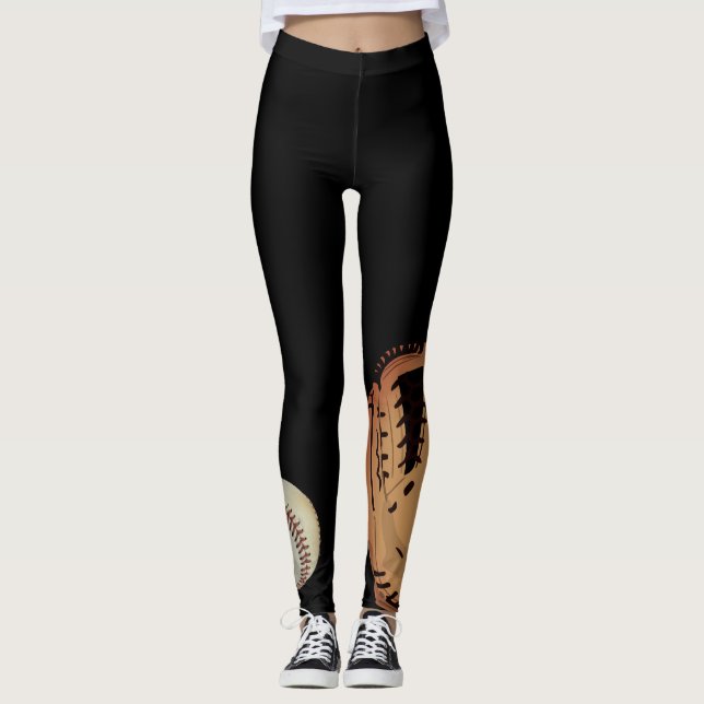 Leggings Guêtres de gant et de boule du base-ball (Devant)