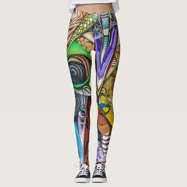 Leggings Guêtres de graffiti (Devant)