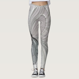 Leggings Guêtres de gris argenté avec le motif de papillon