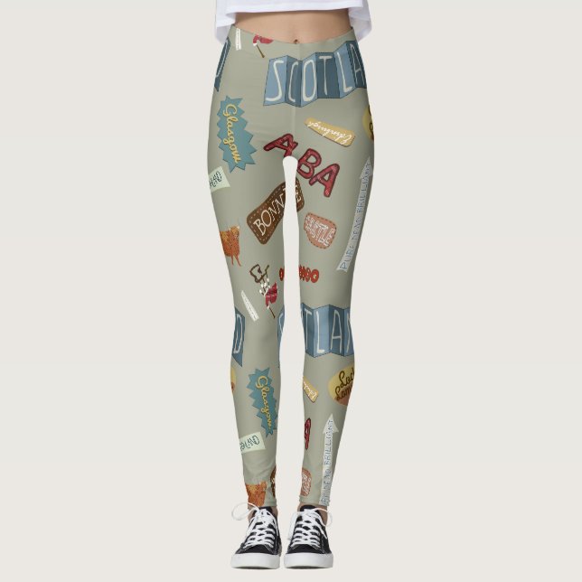 Leggings Guêtres de l'Ecosse - symboles écossais (Devant)