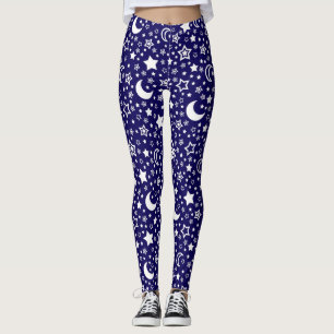 Leggings Guêtres de lune et d'étoiles pour des femmes