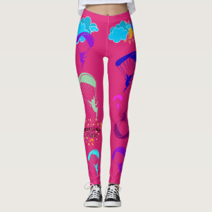 Leggings Guêtres de lutin de parapentisme de roses indien