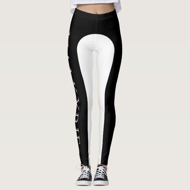 Leggings Guêtres de marque de Valkyrie - noires et blanches (Devant)