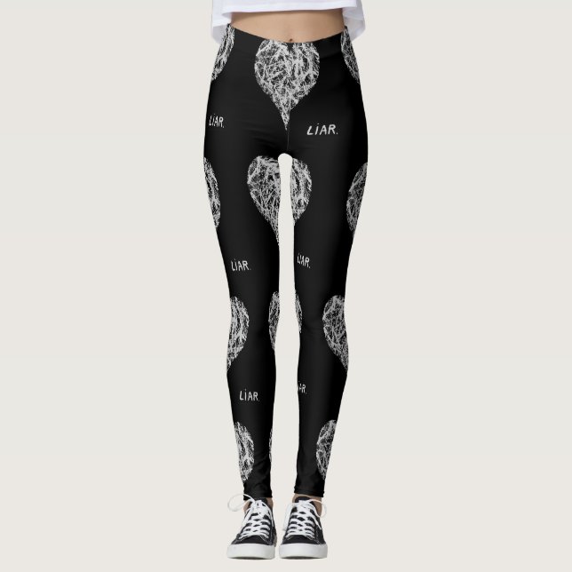 Leggings Guêtres de menteur, noires (Devant)